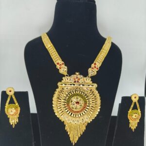 1 gm Traditional necklace with matching earrings